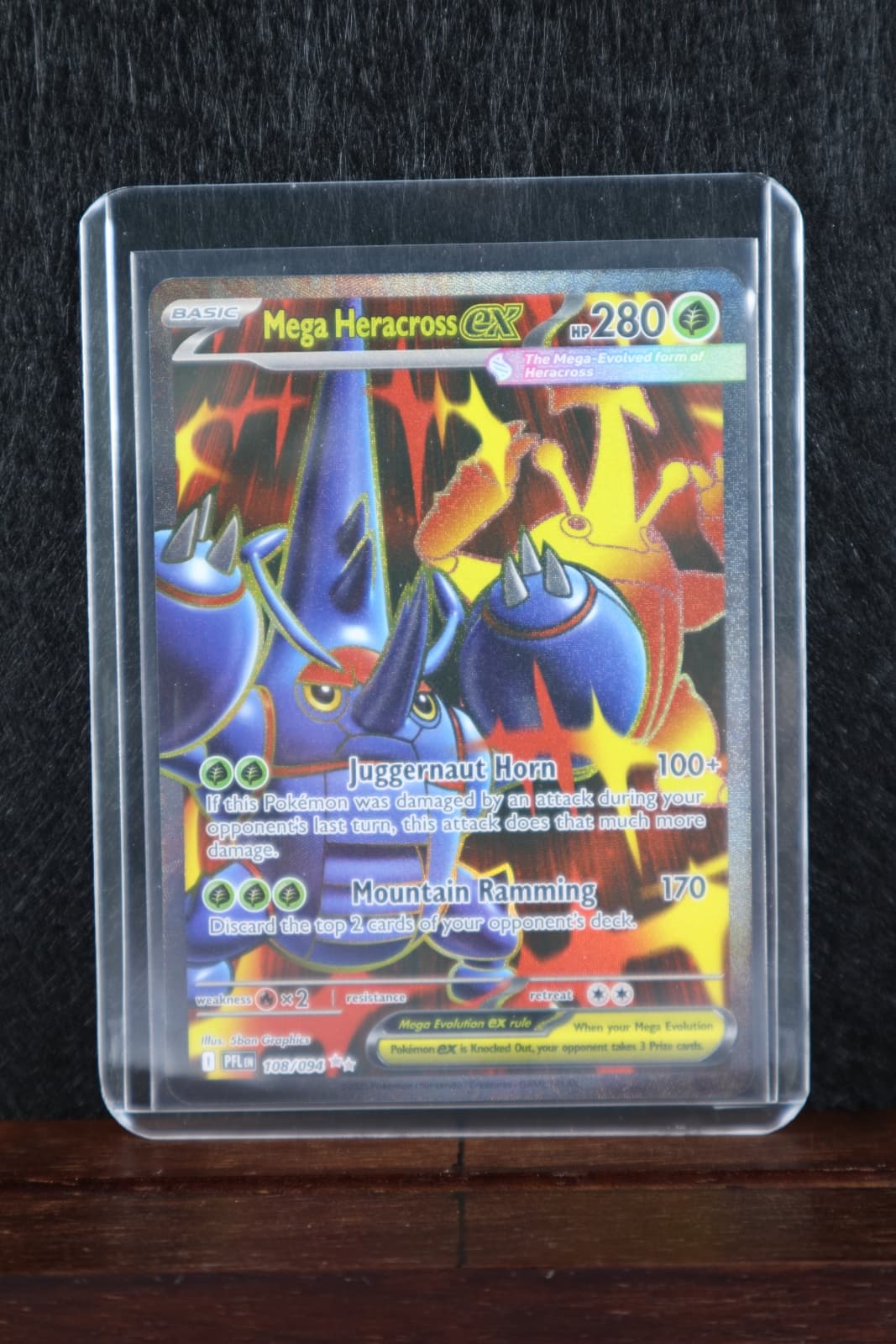 Mega Heracross ex Ultra Rare 108/094 Phantasmal Flames PFLen Pokemon Card English Near Mint